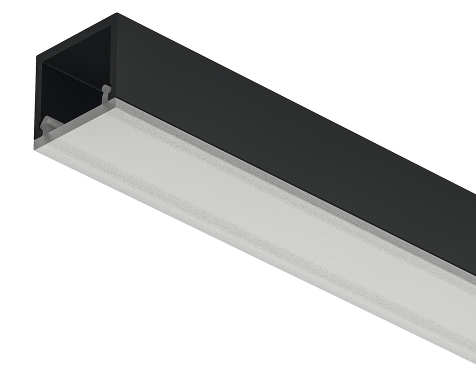LED profil LOOX5, povrchový 2101, hliník, černý elox, 3m